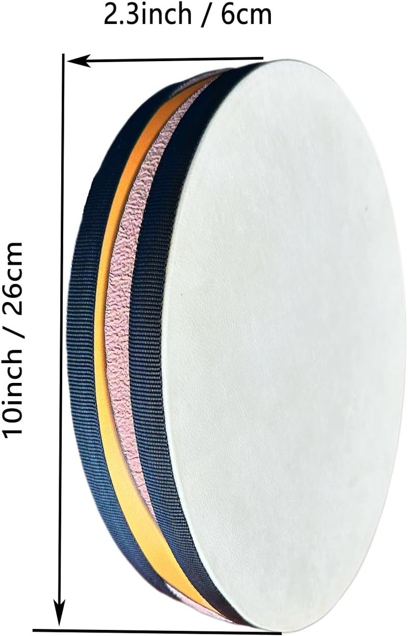 BORIYAM Ocean Drum,10'' Handmade Wooden,Natural sheepskin，Musical Healing Instrument, Orff Percussion, Simulates the Sound of Ocean Waves,For Recreation,Yoga Meditation, Stress Relief and Relaxation - Image 3